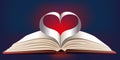 Book forming a heart with its pages